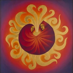 Julekrybbe, 2005 (eggetempera og 24 karat gull på tre)
