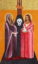 Moren og Magdalena, 2012 (eggtempera og 24 karat gull på tre)