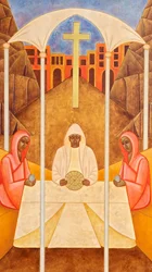 Nattverden i Emmaus, 2011 (eggetempera og 24 karat gull på tre)