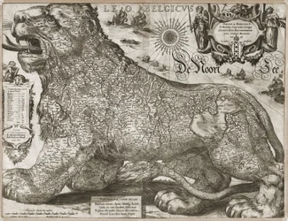 Leo Belgicus - kart over de lave landene (1611)