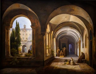 Fransiskanske munker i klosteret Santa Maria d#39;Aracoeli i Roma