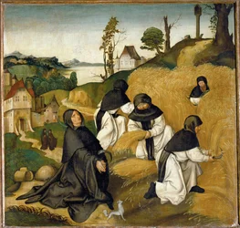 Cisterciensermunker Høsting (tempera på tre)