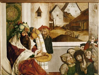 Pontius Pilatus vasker hendene sine (tempera på granved)