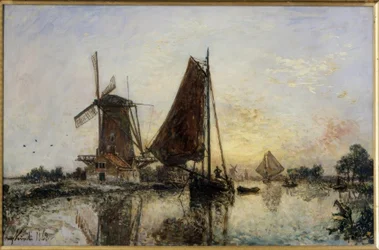 I Holland. Sender på en mølle