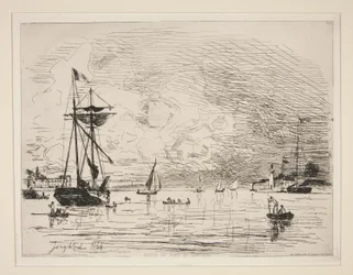 Gå ut fra havnen i Honfleur