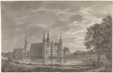 Utsikt over Frederiksborg slott fra nordøst