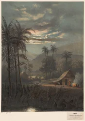 Landskap ved måneskinn nær Sumedang Landskap ved måneskinn i omgivelsene til Sumadang (preanger regencies.) (tittel på objekt)