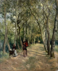 The Promenade (olje på panel)