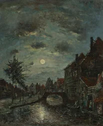 En innlandskanal i Dordrecht, Claire de Lune.