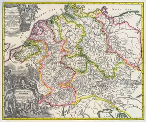 Hydrografisk kart over Tyskland, ca 1720 (gravering)