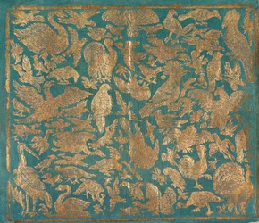 Brokadepapir med fugleskildringer, ca. 1790.