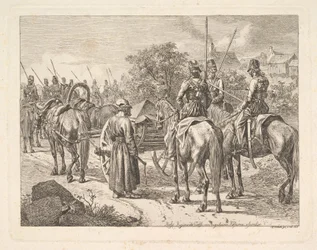 Kosakker som eskorterer Regimental Cassone, 1815.