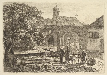 Vaskeri ved en artesisk brønn, 1817.