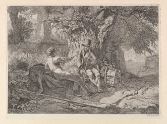 Kunstneren hviler sammen med guiden sin, 1819.