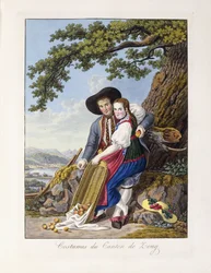 Kostymer fra kantonen Zoug, 1819