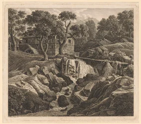 Landskap med foss