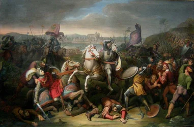 Hertug Erich von Calenberg redder keiser Maximilian i slaget ved Regensburg i 1504