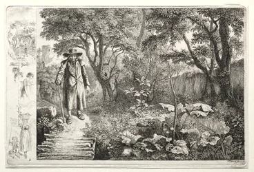 Den gamle mannen før tømmerbroen, 1819.
