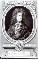 Portrett av Henry Purcell (1659-95), engelsk komponist, gravert av R. White, 1695