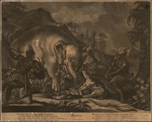 Ca. 1770 allegorisk mezzotint av Amerika
