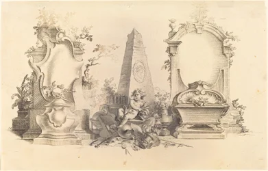 Cartouche Moderne med dødsemblemer