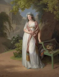 Portrett av markgrevin Luise von Anhalt-Dessau (Anhalt Dessau) (1750-1811) (Louise de Brandenburg Schwedt) av Tischbein, Johann Friedrich August (1750-1812). Olje på lerret, størrelse: 94x72