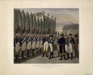 Parade av de franske garde ved Lustgarten i Berlin i 1806, 1806