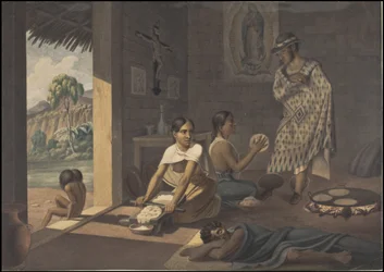 En samling av Waldecks originale kunstverk fra Mesoamerica, boks 10 av 22