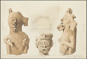 En samling av Waldecks originale kunstverk fra Mesoamerica, boks 3 av 22