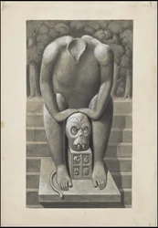 En samling av Waldecks originale kunstverk fra Mesoamerica, boks 5 av 22