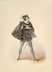Costume Study for Belmonte in the Abduction from the Seraglio av W.A. Mozart, ca. 1830-50.