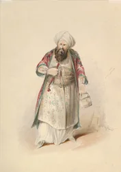Kostymestudie for Osmin i bortføringen fra Seraglio av W.A. Mozart, ca. 1830-50.