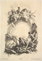 The Forges of Vulcan, fra Book of Cartouches, midten av 1700-tallet.