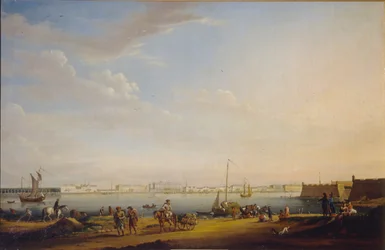 Utsikt over palassplassen og sommerhagen fra Petersburg-distriktet, ca. 1800