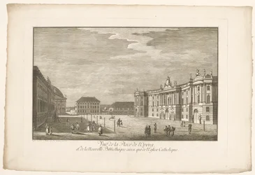Utsikt over Bebelplatz i Berlin med Alte Bibliothek og det gamle palasset og Sint-Hedwigskathedraal Utsikt over Place de l