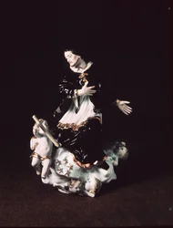 Meissen-figur av St. John Nepomuk, fra en barokkgruppe, ca. 1731 (porselen)
