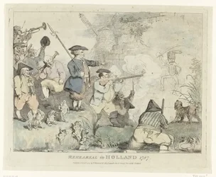 Øvelsen Repetisjon i Holland 1787 (tittel på objekt) Fire engelske tegneserier om patriotene i 1787 (serietittel)