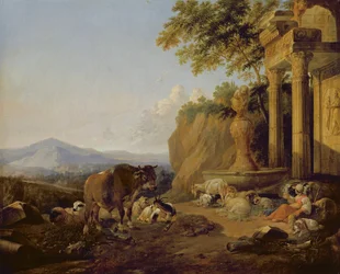 Landskap med ruin, 1670