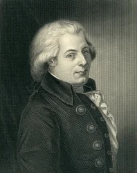 Portrett av Wolfgang Amadeus Mozart, 1756-91, østerriksk komponist, gravert av Lazarus Gottlieb Sichling, 1812-63