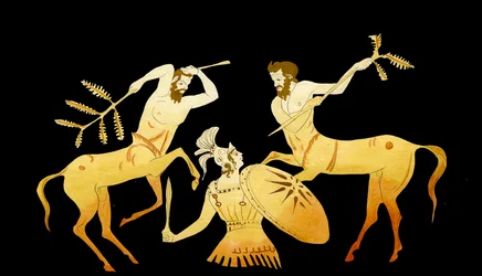 Theseus kjemper mot kentaurene ved Pirithous bryllup til Hippodamia, ca. 1796 (kobberstikk)