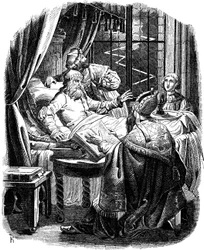 Henrik Løven før hans død i Brunswiek Illustrasjon fra det tyske folks historie av E. Duller, 1840