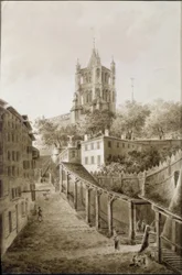 Escaliers du Marché og katedralens spir