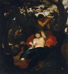 Nymfe og gjeter, ca. 1625.