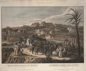 Begravelsesprosesjon av Napoleon Bonaparte på St. Helena, 1821