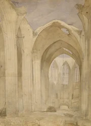 Ruinene av St. Nicholas, 1842 (wc på papir)