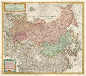 Kart over Russland og Tartaria fra 1730 av Johann Matthias Hase