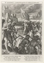 Saint John of Capistrano leder de kristne styrkene i beleiringen av Beograd, 1615