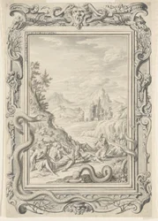 Studie for slanger sendt for å ødelegge synderne, Plate 360, Physica Sacra