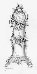 Design for en Longcase-klokke, ca. 1750