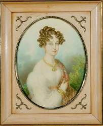 Marie-Louise Habsburg-Lothringen, enke etter Napoleon I, hertuginne av Parma … (akvarell på papp)